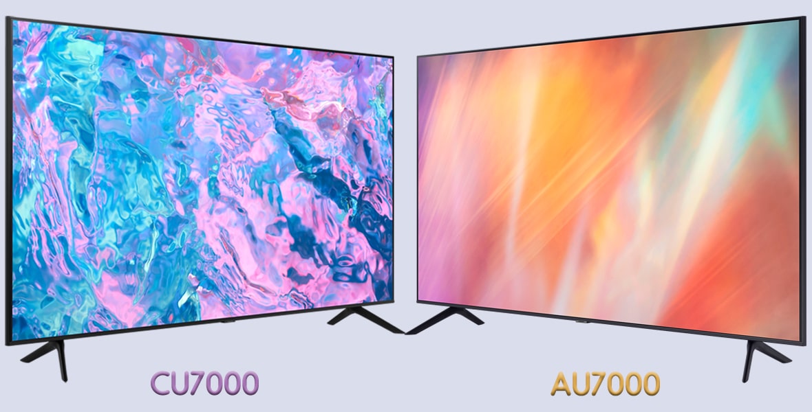 مقایسه‌ی تلویزیون CU7000 و AU7000 در دیزاین
